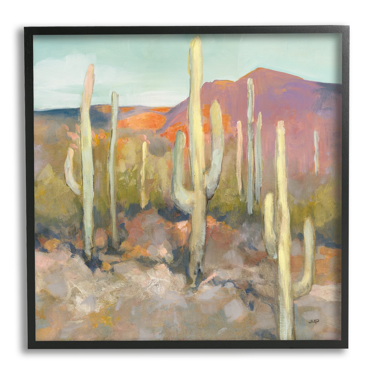 Stupell Industries Cactus Plant Desert Landscape Soft Southwestern Plant Painting Framed Wall Art